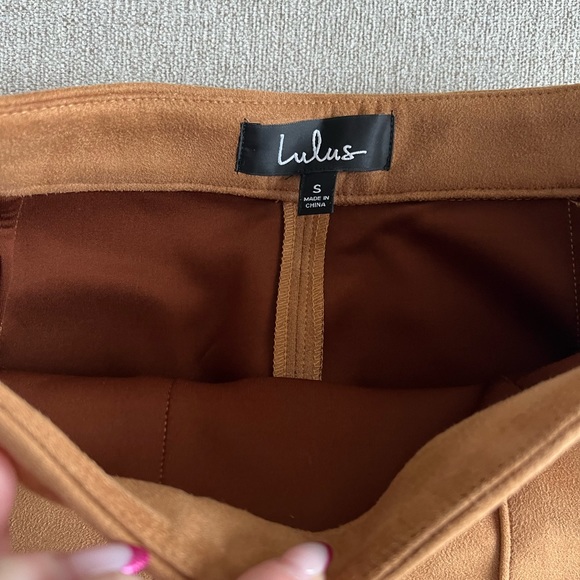 Tan Suede Mini Skirt - Picture 4 of 6